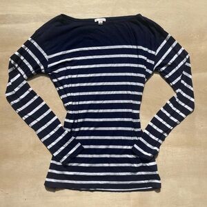 Vintage Gap Casual Striped Navy Long Sleeve Crew full length Shirt women’s xs